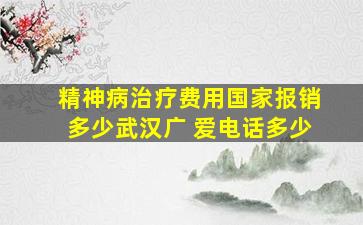 精神病治疗费用国家报销多少武汉广 爱电话多少